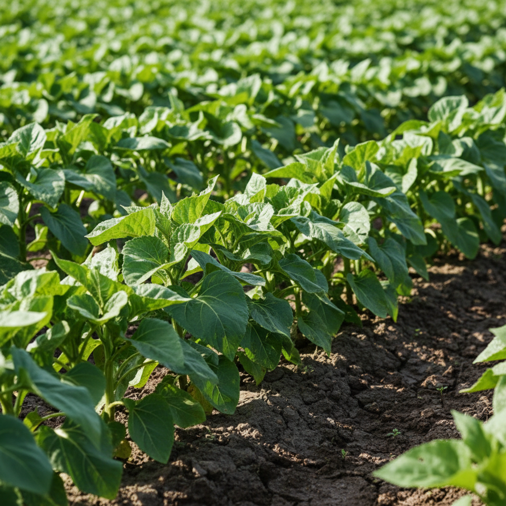 Cultivo sano sin estrés hídrico