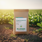 Growth & Protect H2O saco 25 kg ecológico con logo Biostasia en ambiente de campo bajo estrés hídrico