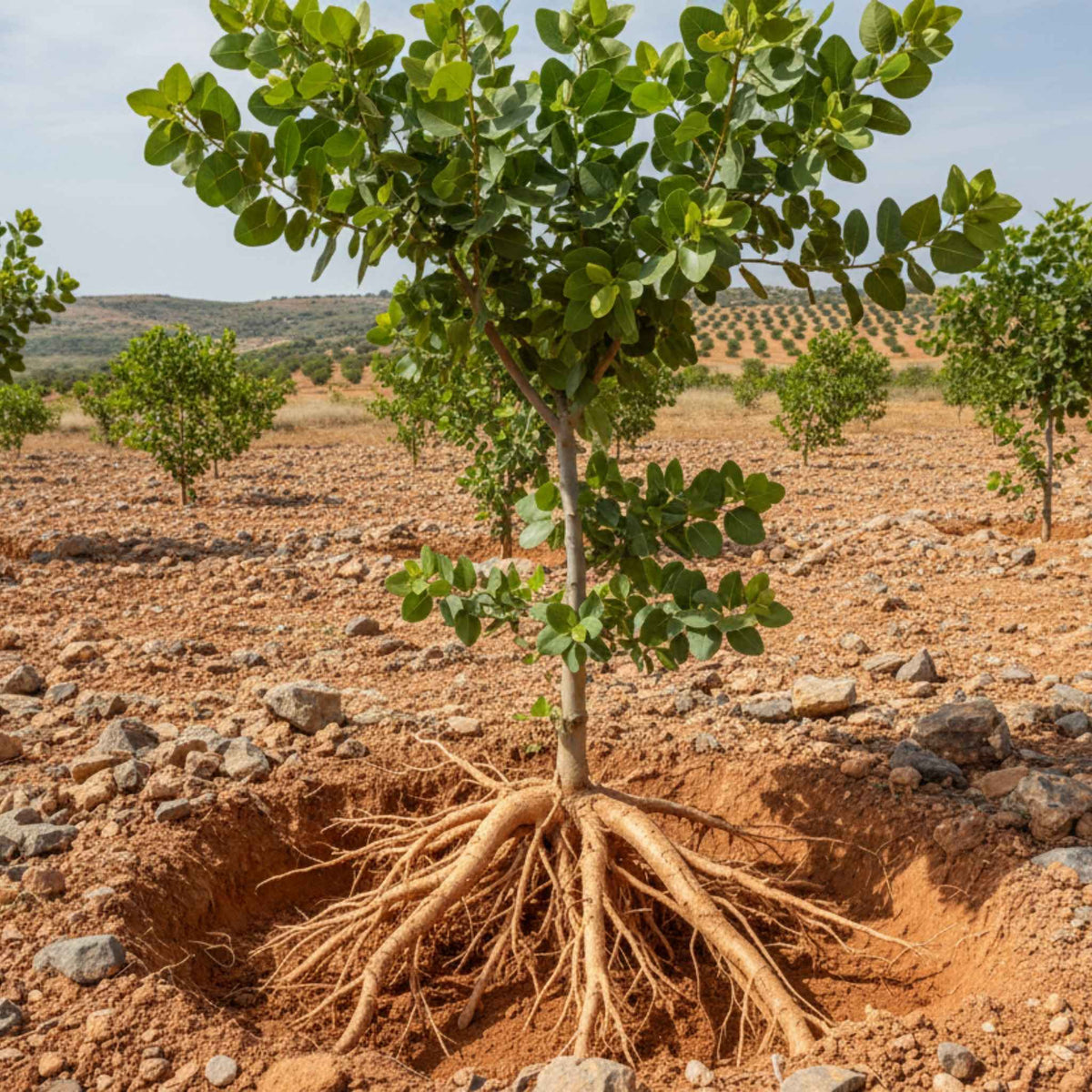 Implantación y desarrollo radicular en pistacho