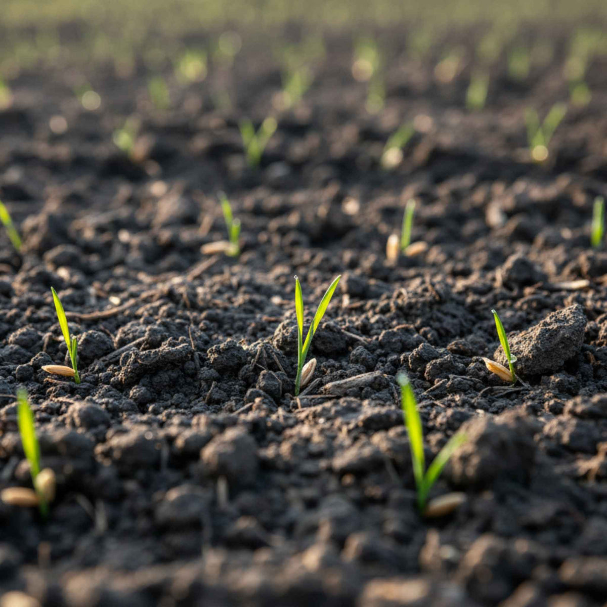 Cereal creciendo sano en un campo de cultivo